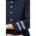 Casual Abaya with striped border- Navy Blue Casual Abaya with striped border- Navy Blue